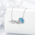 wholesale 925 Sterling Silver Jellyfish Pendant Necklace with Colorful Gemstone, Cute Charm Jewelry Gift for Women-0-3