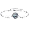 wholesale 925 Sterling Silver Compass Bracelet With Blue Mother Of Pearl And Crystal Centerpiece-0-0