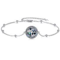 wholesale 925 Sterling Silver Compass Bracelet With Blue Mother Of Pearl And Crystal Centerpiece-S-Compass