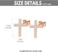 wholesale 14K Gold Moissanite Cross Earrings for Women, Nickel-Free Hypoallergenic, 11mm x 7mm, 0.9g-0-2