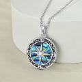 wholesale 925 Sterling Silver Abalone Shell Triple Moon Goddess Compass Pendant Necklace for Men & Women Norse Viking Pagan  Idea-0-4