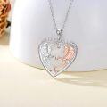 wholesale 925 Sterling Silver Metal Heart-Shaped Dragon Pendant Necklace with Cubic Zirconia Stones - For Men & Women-0-1