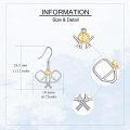 wholesale 925 Sterling Silver Pickleball Dangle Earrings with Gold Ball Charm - Unique Sports Inspired s for Women-0-4
