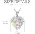 wholesale  925 Sterling Silver & White Crystal Heart Tree of Life Necklace, April Birthstone Gift for Women-0-5