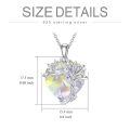 wholesale  925 Sterling Silver & White Crystal Heart Tree of Life Necklace, April Birthstone Gift for Women-0-5