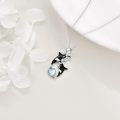 wholesale 925 Sterling Silver Orca Whale Necklace for Women with Heart-Shaped Moonstone Pendant-0-3