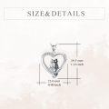 wholesale 925 Sterling Silver Heart-Shaped Love Cats Pendant Necklace with Cubic Zirconia Stones for Women and Girls-0-5