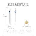 wholesale 925 Sterling Silver Blue Glitter Crescent Moon & Stars Threader Drop Dangle Earrings w/ Tassels for Girls and Women-0-1