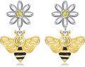 wholesale 925 Sterling Silver Daisy & Honeybee Dangle Earrings Fashion Drop s for Women-0-0