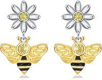 wholesale 925 Sterling Silver Daisy & Honeybee Dangle Earrings Fashion Drop s for Women-Daisy Bee 2