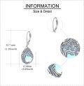 wholesale 925 Sterling Silver Abalone Shell Celtic Tree Of Life Drop Earrings-0-4