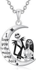 wholesale TOUPOP Nightmare Necklace Gifts Sterling Silver Heart Abalone Shell/moon Jack And Sally Necklaces I Love You Forever Skull Jewelry Birthday Christmas Gift For Women Wife Girlfriend Daughter -0-0