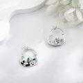 wholesale 925 Sterling Silver Panda Bear Green Crystal Animal Stud Earring Set for Women Girls  48x36mm-0-4