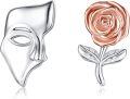 wholesale 925 Sterling Silver Rose & Drama Masks Stud Earrings for Women Gifts-0-0