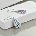wholesale 925 Sterling Silver Drop Earrings White Gold Plated Abalone Shell Teardrop For Women-0-3