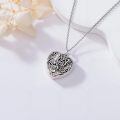 TOUPOP 925 Sterling Silver Heart Urn Necklace For Ashes Memorial Keepsake-0-2