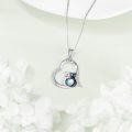 wholesale 925 Sterling Silver Cat Heart Pendant Necklaces for Women Girls Love You Gifts-0-1