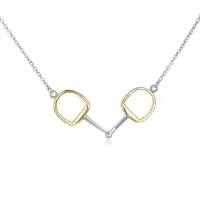 wholesale 925 Sterling Silver Horse Bit Charm Necklace for Women and Girls-Gold&Silver