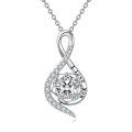 wholesale 925 Sterling Silver Infinity Love You Moissanite Necklace for Women-0-0