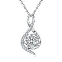 wholesale 925 Sterling Silver Infinity Love You Moissanite Necklace for Women-Infinity