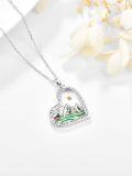 wholesale 925 Sterling Silver Heart-Shaped Mountain Pendant with Abalone Shell and Cubic Zirconia - Christian Faith Jewelry-0-2