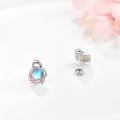 wholesale 925 Sterling Silver Pink Enamel Flamingo Stud Earrings with Blue Stone for Women Girls Mother's Day Gift-0-2