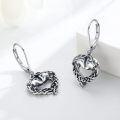 wholesale 925 Sterling Silver Heart-Shaped Elephant Dangle Drop Earrings for Women and Girls-0-1