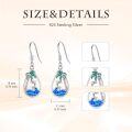 wholesale Sterling Silver Blue Opal Palm Tree Earrings Teardrop Ocean Wave Jewelry-0-17