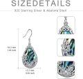 wholesale 925 Sterling Silver Teardrop Paua Shell Butterfly Drop Earrings-0-4