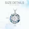 TOUPOP Sterling Silver Blue Crystal Elephant Tree Of Life Necklace Gifts For Women-0-2