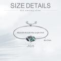 wholesale 925 Sterling Silver Abalone Shell Square Charm Adjustable Bolo Bracelet for Women-0-5