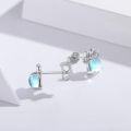 wholesale 925 Sterling Silver Blue Opal Cat Claw Stud Earrings for Women - Hypoallergenic s-0-1