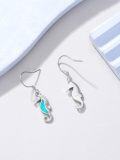 wholesale 925 Sterling Silver Seahorse Opal Drop Earrings - Beach  for Women-0-2
