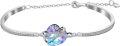 wholesale 925 Sterling Silver Austrian Crystal Love Heart Bangle Bracelet (Blue/Purple)-0-0