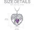 wholesale TOUPOP Tree Of Life Necklace Sterling Silver Amethyst February Birthstone Pendant Necklace Irish Celtic Heart Tree Jewelry Birthday Christmas Gifts For Women Wife Girlfriend -0-5