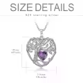 TOUPOP Sterling Silver Amethyst Tree Of Life Pendant Necklace-0-5