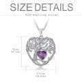 TOUPOP Sterling Silver Amethyst Tree Of Life Pendant Necklace-0-5