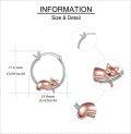 wholesale 925 Sterling Silver Sleeping Cat Hoop Earrings - Adorable Animal  for Women and Girls-0-4