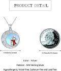 wholesale 925 Sterling Silver Snowman & Snowflakes Christmas Pendant Necklace  for Women-0-3