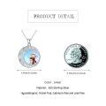 wholesale 925 Sterling Silver Snowman & Snowflakes Christmas Pendant Necklace  for Women-0-3