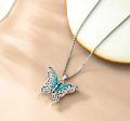 wholesale 925 Sterling Silver & Natural Turquoise Butterfly Pendant Necklace - Handmade Native American Jewelry for Women-0-4