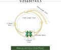 wholesale 925 Sterling Silver Green Enamel Cubic Zirconia Accent Four-Leaf Clover Chain Bracelet for Women-0-3