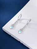 wholesale 925 Sterling Silver Heart-Shaped Moonstone Celtic Knot Dangle Drop Leverback Earrings-0-3