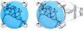 wholesale 925 Sterling Silver Turquoise Earrings for Women, 7.5mm Studs, Hypoallergenic Gift for Mom Wife-0-0
