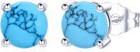 wholesale 925 Sterling Silver Turquoise Earrings for Women, 7.5mm Studs, Hypoallergenic Gift for Mom Wife-Blue