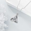 wholesale 925 Sterling Silver Triquetra Pendant Necklaces for Women Celtic Knot Lucky Charm s 45cm Chain Length-0-2