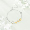 wholesale 925 Sterling Silver Gold Plated Duck Family Charm Bracelet for Women Gifts-0-2