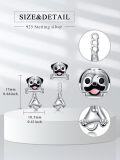 wholesale Sterling Silver Animal Stud Earrings Cute Axolotl Cow Pig Koala Frog Bulldog Panda Highland Cow Bee Cat for Women Christmas Birthday-0-73