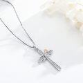 wholesale 925 Sterling Silver Birthstone Rose Flower Infinity Cross Necklace for Women-0-3