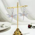 wholesale 925 Sterling Silver Dragonfly Earrings With Rose Gold Hearts-0-5